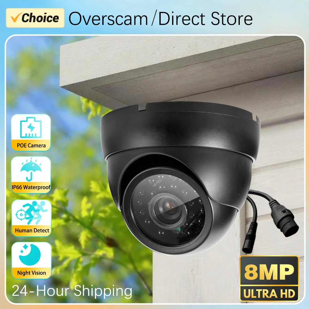 

Умная 4K 8МП H.265 водонепроницаемая система видеонаблюдения с PoE, IP-камера для внутреннего и наружного использования с функцией обнаружения человека