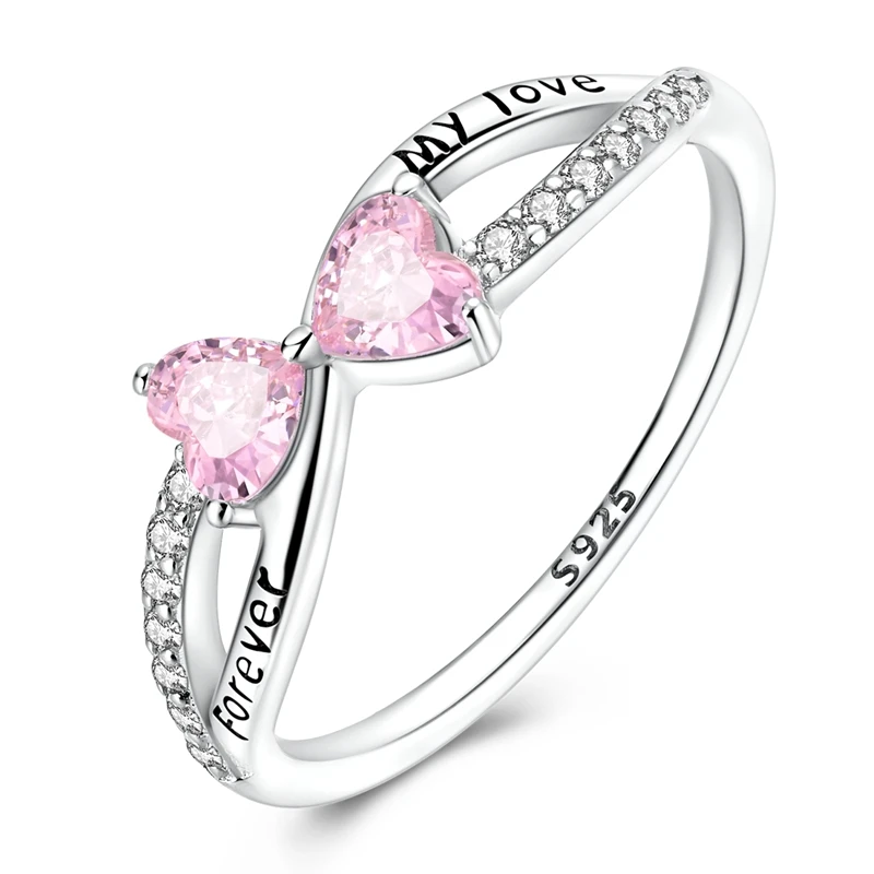 Original 925 Sterling Silver Sparkling Eternal Love Ring For Women Girls Jewelry Birthday Anniversary Gifts