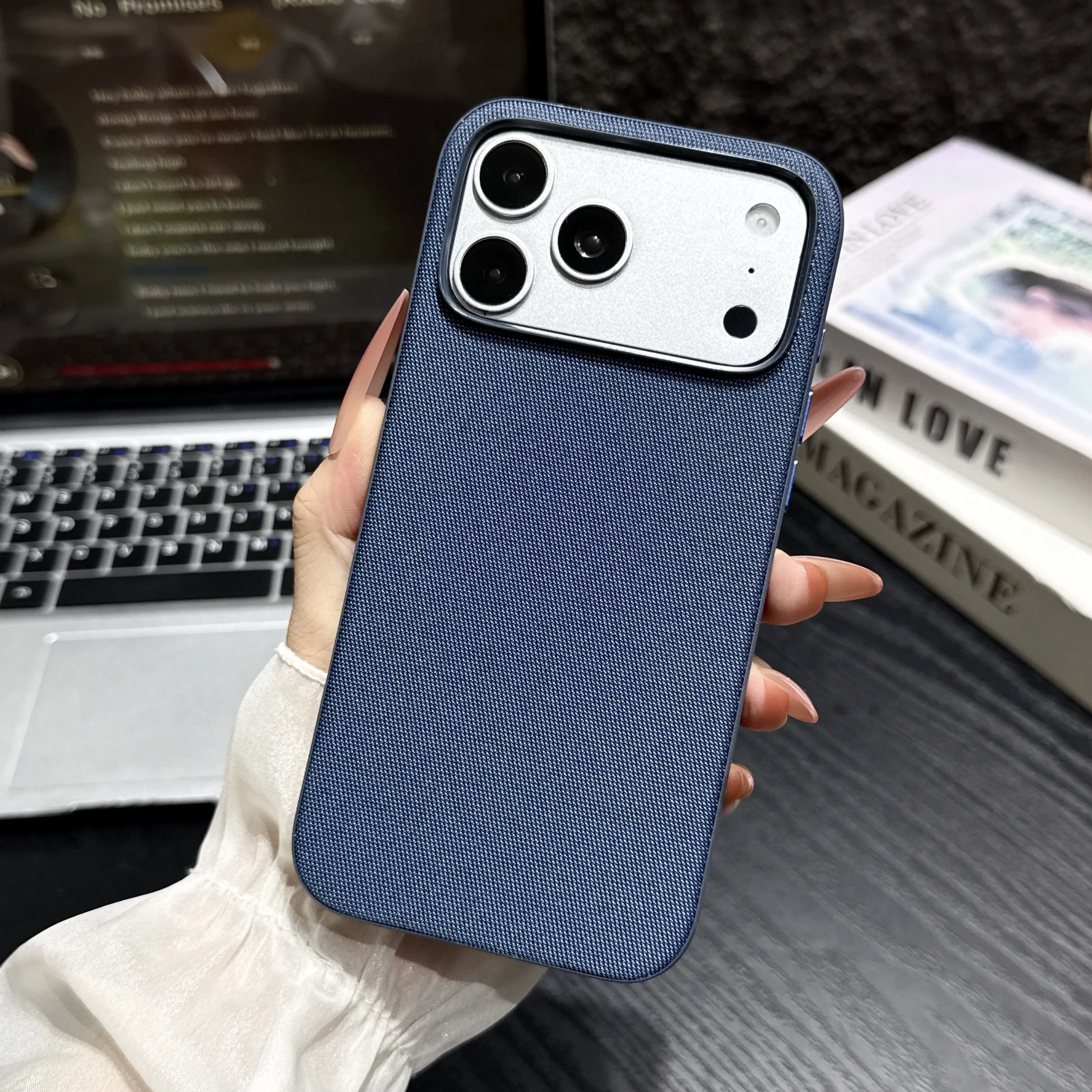 Tech Woven Hülle für iPhone 18 17 Air 16 15 14 13 Pro Max für MagSafe Magnetisches Kabelloses Laden Stoßfeste Schutzhülle – Detail 4