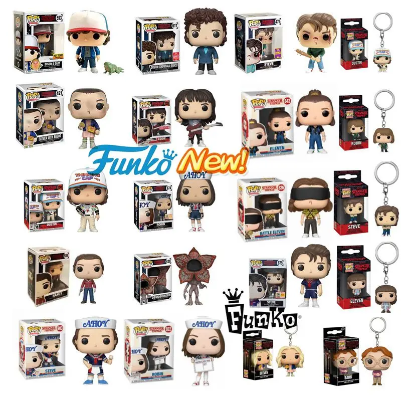 NUEVA BATALLA FUNKO POP 11 826 #   511 #   421 #   Dardos Dustin 593 #   Steve 803 #   Dustin 804 #   424 #   828 #   Figura de acción de vinilo juguete para regalo