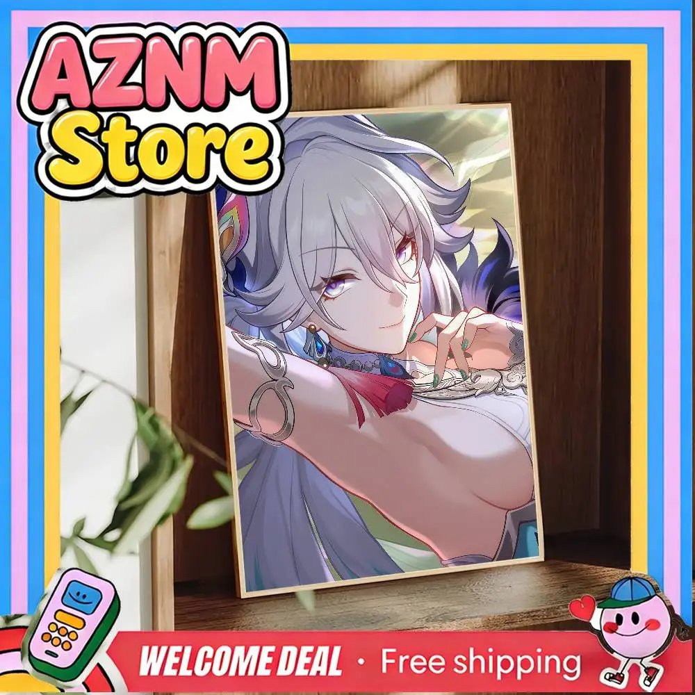 Honkai Star Rail Yaoguang Poster Sticky Wall Art Printing Waterproof  Living Bar Aesthetic