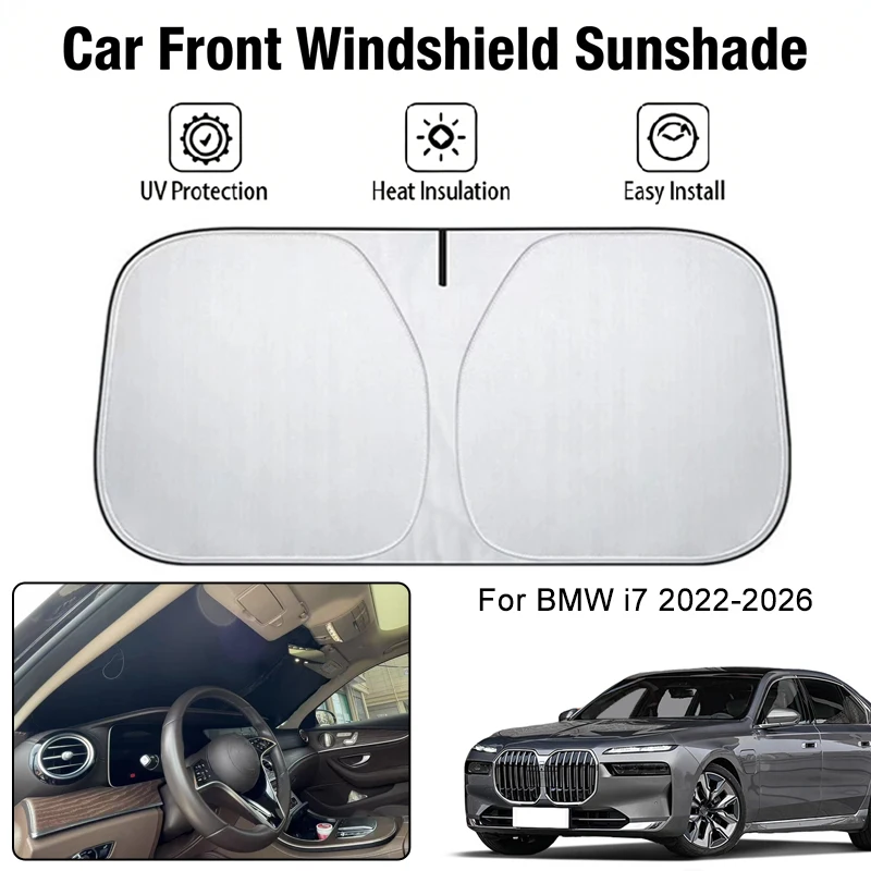 

Car Front Windshield Sunshade Cover For BMW i7 2022-2026 UV Block Heat Insulation Auto Interior Sun Protection Accessory