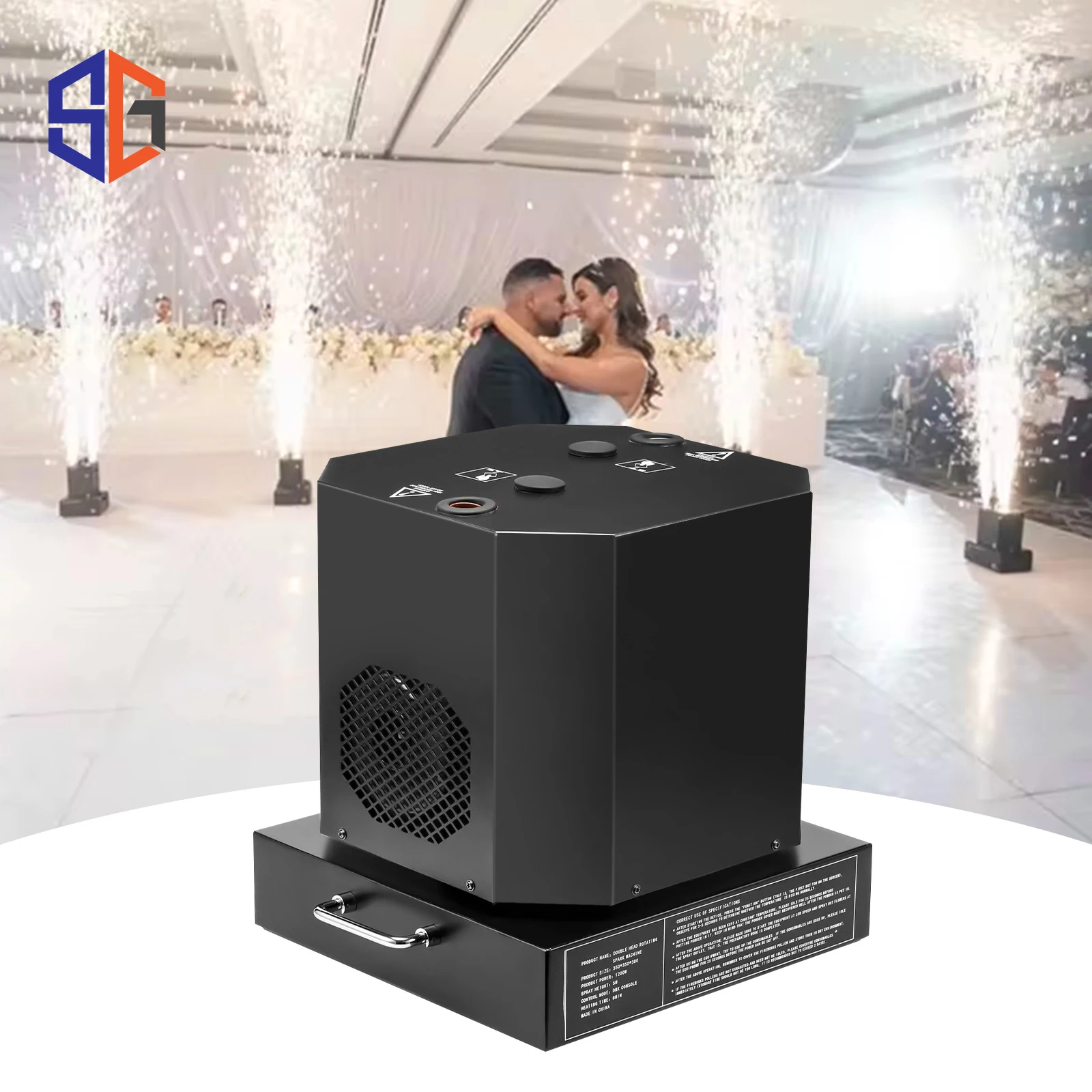 Cold Spark Machine Electronic Starlight Machine Rotating Dual Head Jet 1300W Wedding Audience DJ Concert Performance effect
