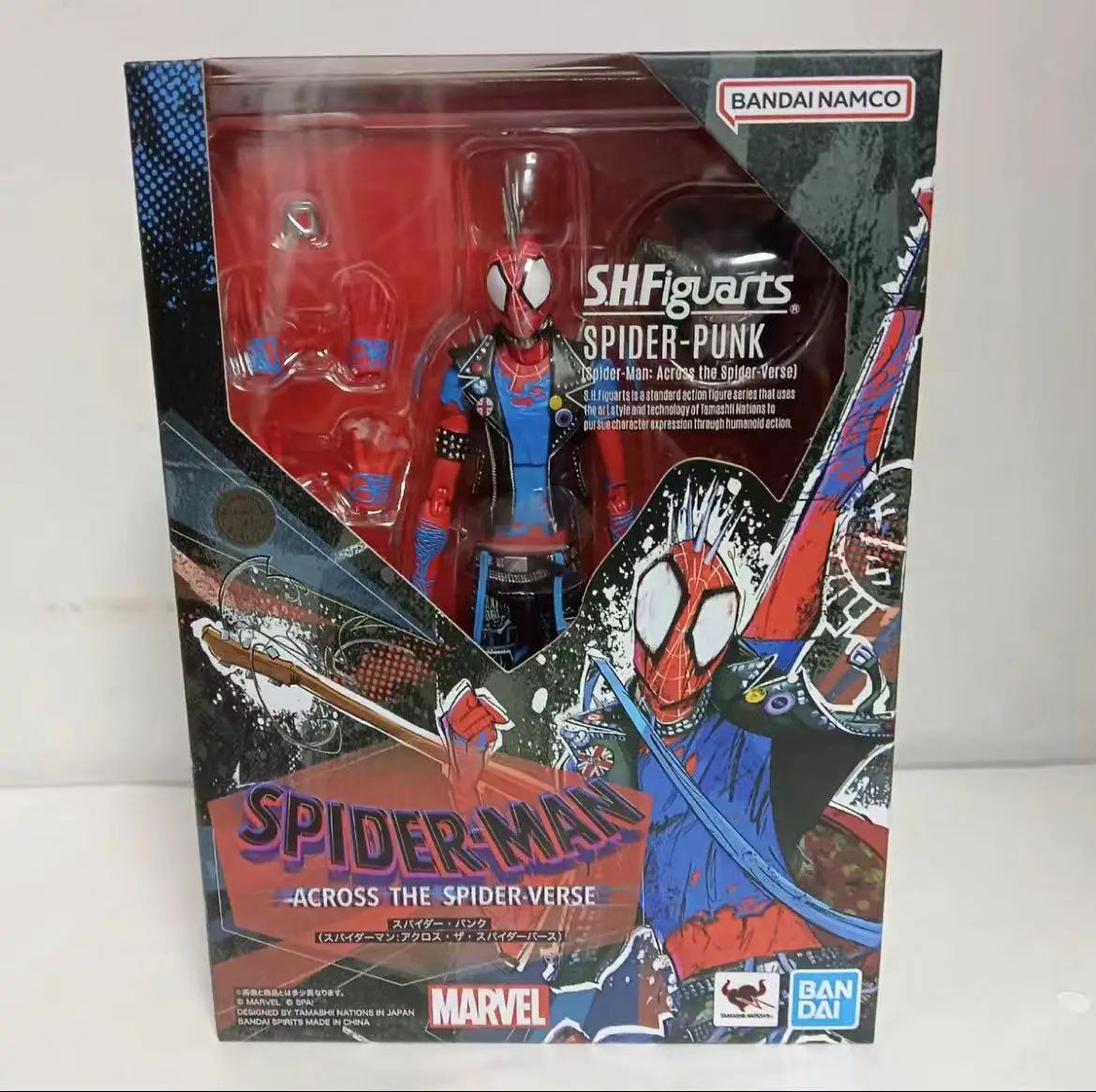 

100% Original Bandai SH Figuarts Shf Spider Punk Man Action figure Across The Spider Verse Genuine In Stock Anime Figura Toys