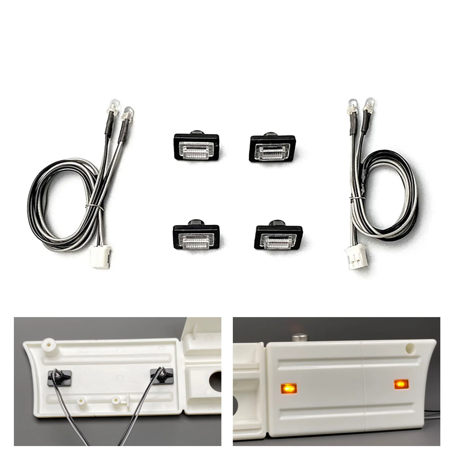 3V LED Kunststoff-Seitenleuchte, Warnlampe, Upgrade-Teil für 1/14 DIY TAMIYAYA Ferngesteuertes Traktor-LKW-Modell R470 R620 Autoteil – Detail 1