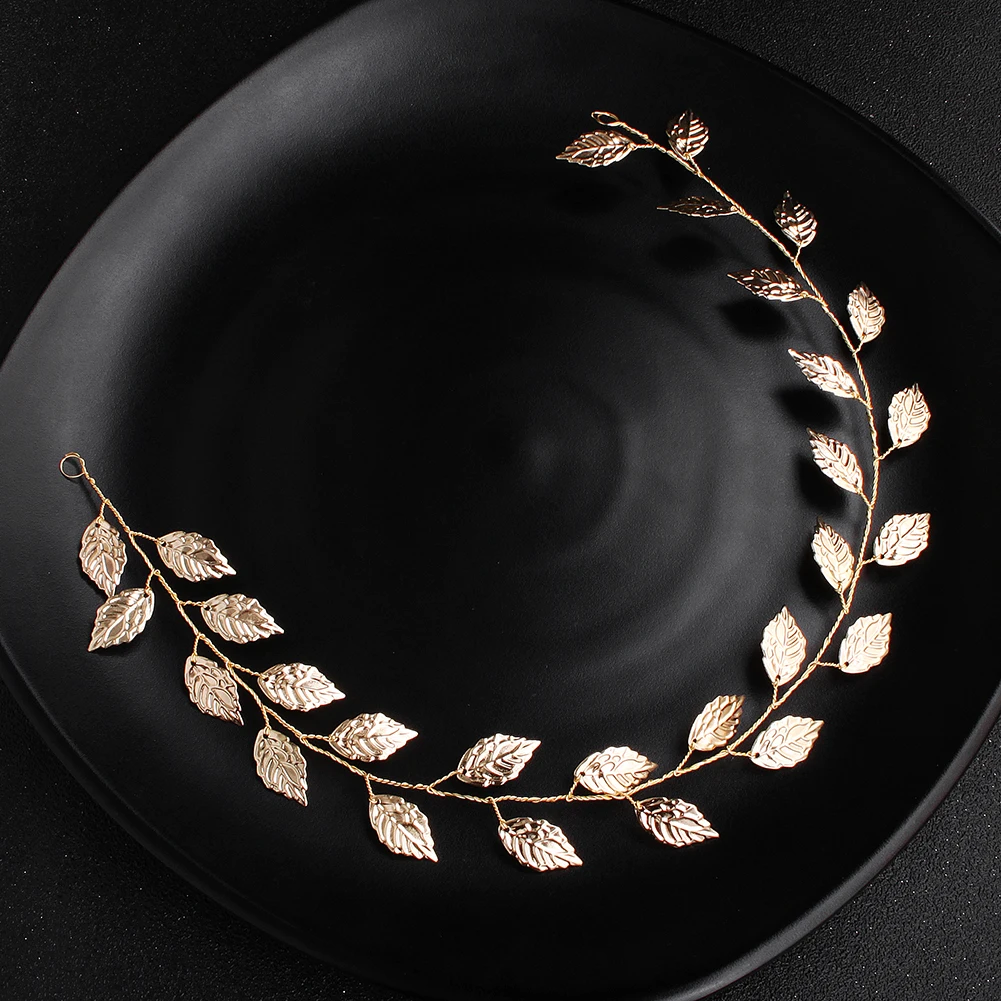 Bride Wedding Hair Accessorie Pearl Rhinestone Headband Floral Leaf Bridal Headpiece Hair Vine Women Tiara Hair Jewelry Gift image 4