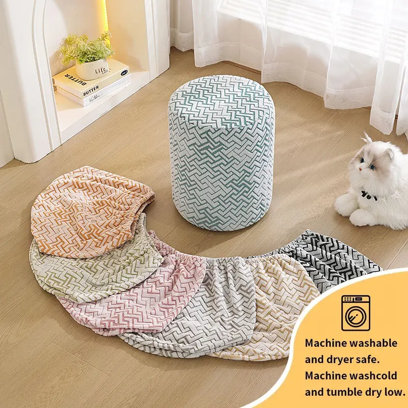 

1PC-New Four Seasons Universal Small Stool Cover Universal Round Stool Cover Shoe Replacement Stool Cover
