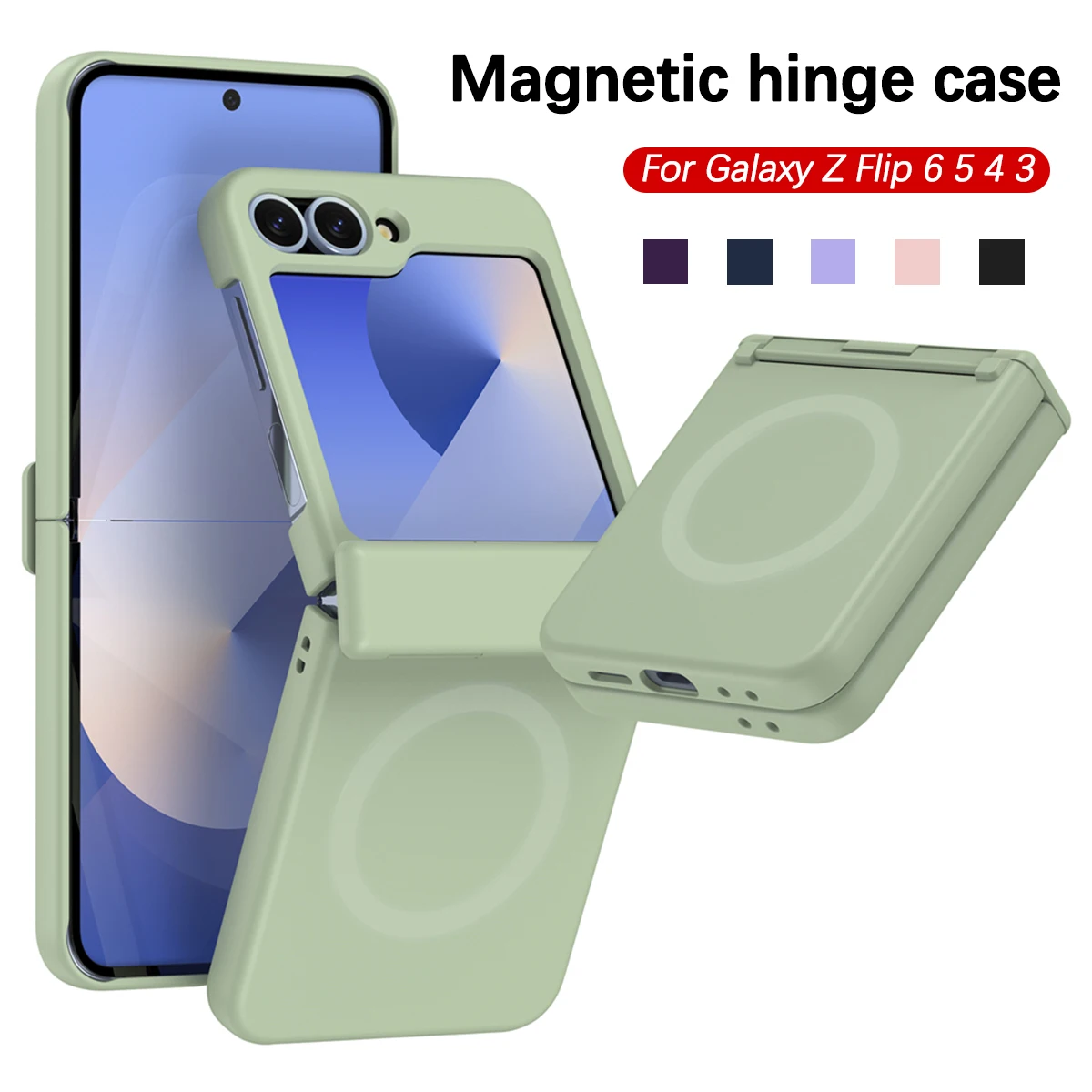 

For Samsung Galaxy Z Flip 6 5 4 3 5G MagSafe Case Hinge Protection Magnetic Charging Shockproof Back Cover For Galaxy Z Flip 6 5