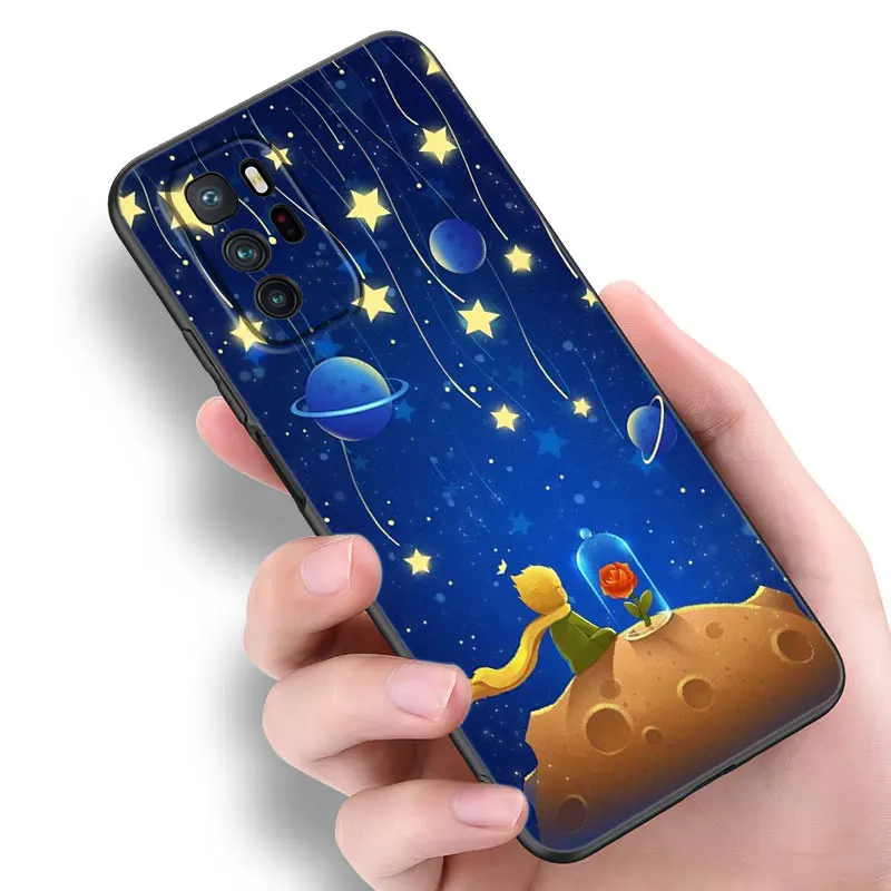 The Little Prince Black Silicone Phone Case For Xiaomi Redmi Note 10 11 11S 12 13 4G 8 9 11T Pro 5G Plus 8T 9S 10S 12S