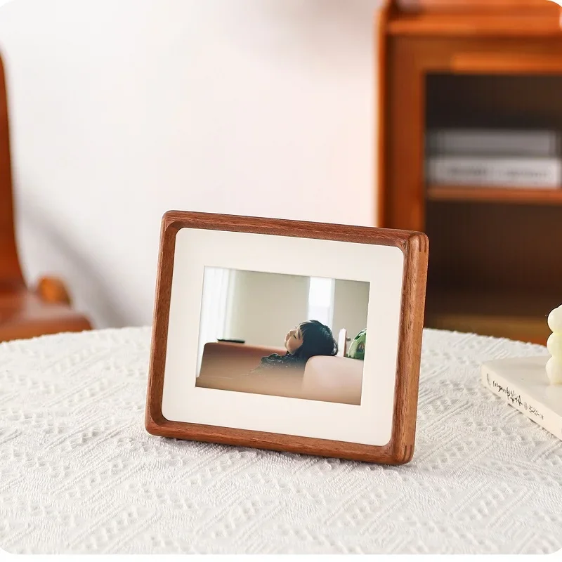 Elegant Black Sandalwood Solid Wood Corner Photo Frame Premium Wooden Display Picture Frame for Home Décor and Artwork Showcase