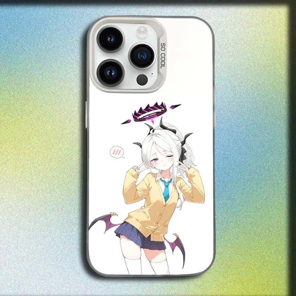 حافظة هاتف لطيفة على شكل حرف A باللون الأزرق لهواتف iPhone 16,15,14,13,12,11,Mini,Pro,E,MAX غطاء مقاوم للصدمات من الحلوى البيضاء غير اللامعة