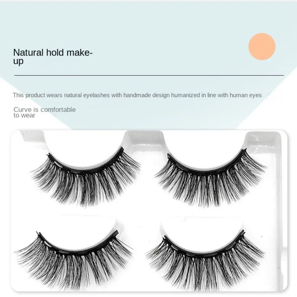 Eyeliner Magnetic Suction False Eyelashes Long Lasting Fluffy 3D Fake Lashes Set Reusable Makeup Glue Free False Eyelashes