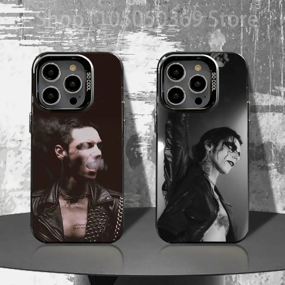 

A-Andy Rock B-Biersack Phone Case For iPhone 16,15,14,13,12,11,Pro,XS,Max,Plus,Mini,SE4,E Black Matte Shockproof Cover