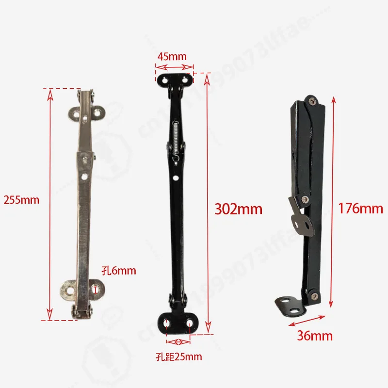 Support Pull Rod 90 Degree Folding Hinge 180 Degree Tabletop Concealed Flip Plate Hinge for Thin Panel