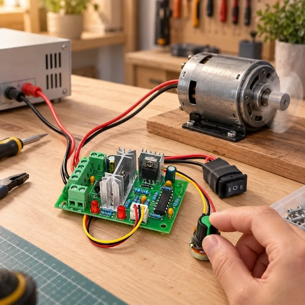 10V 12V 24V 36V DC Motor Speed Controller 150W Positive Inversion Switch PWM Controller Module CC Variable Speed Controller