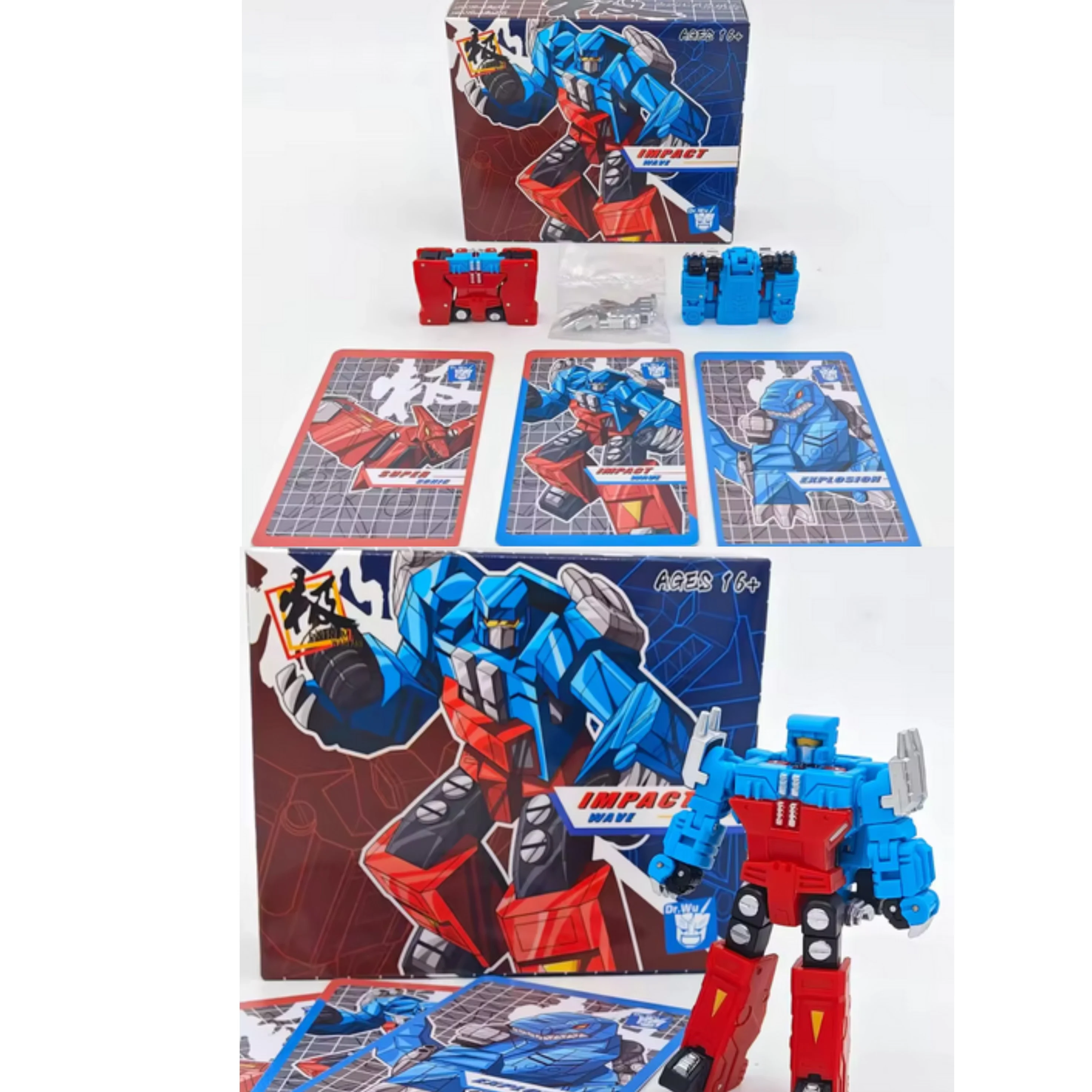 Dr Wu Transformation DW-E55T 초음속 폭발 충격파 소규모 데시벨 미니 마그네틱 테이프 장난감 액션 피규어