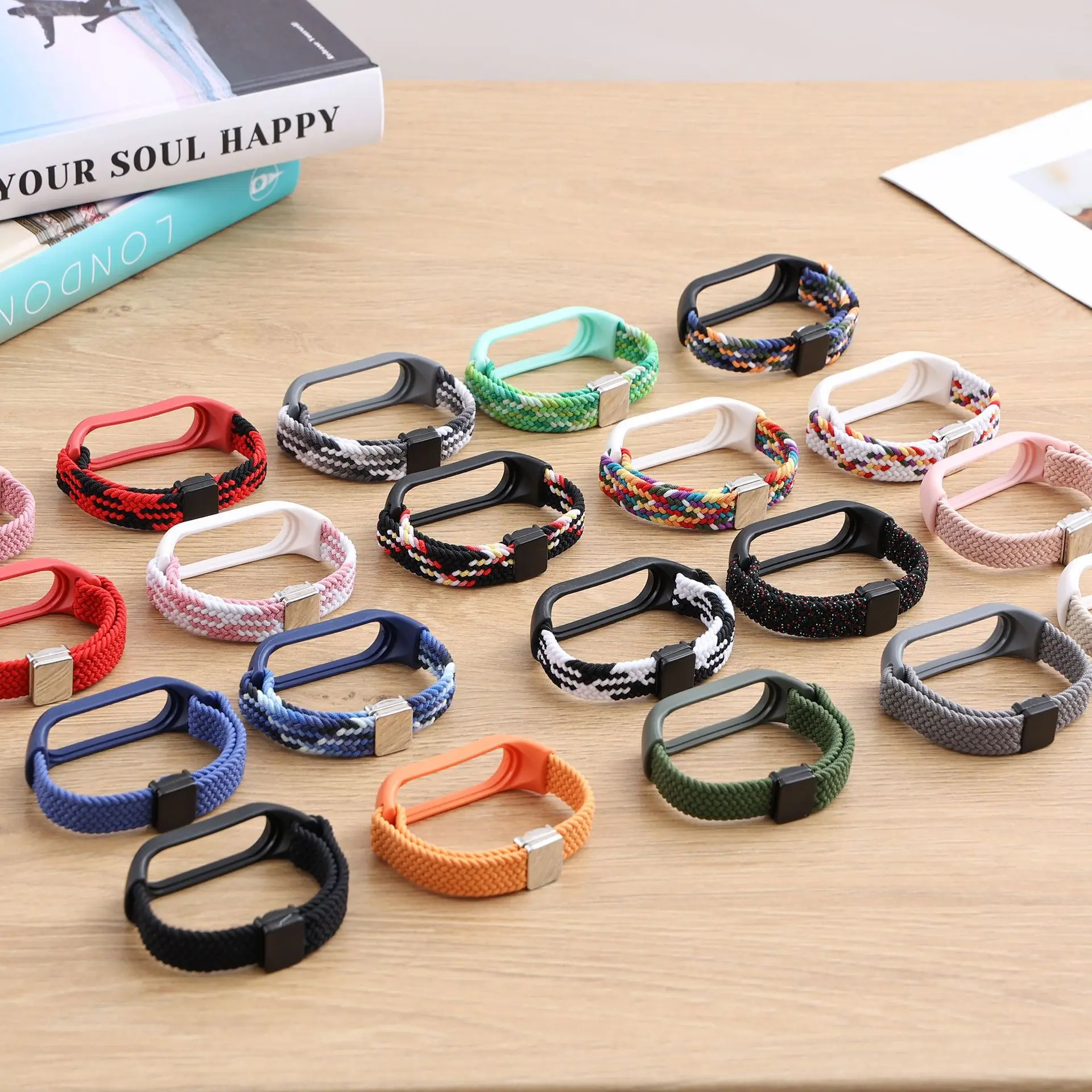 Magnetisch gewebter Nylon-Schlaufenriemenanzug Xiaomi Miband 3/4/5/6/7/8 klassischer magnetischer geflochtener Nylon-Riemen