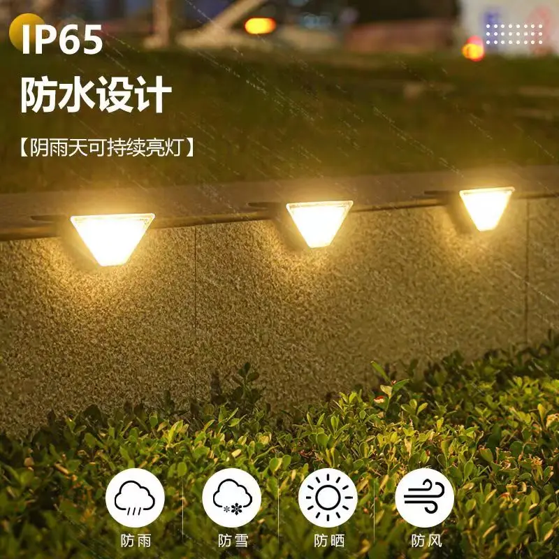 Imagem -04 - Impermeável Led Solar Step Lights Luzes da Escada ao ar Livre Luzes Solares do Convés Decoração Ip67 Luzes de Decoração para o Caminho do Quintal