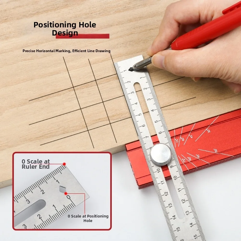 Multifunctional Folding Measuring Ruler For Woodworking Angle Marking And Depth Check With Level Tool For Woodworking Projects