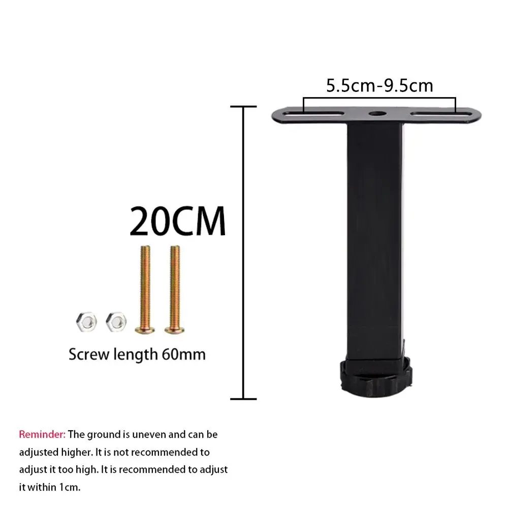 1 pièces Durable 15-35cm pied de lit cadre en T pieds de Base de lit réglables Tube carré pieds de Support dur