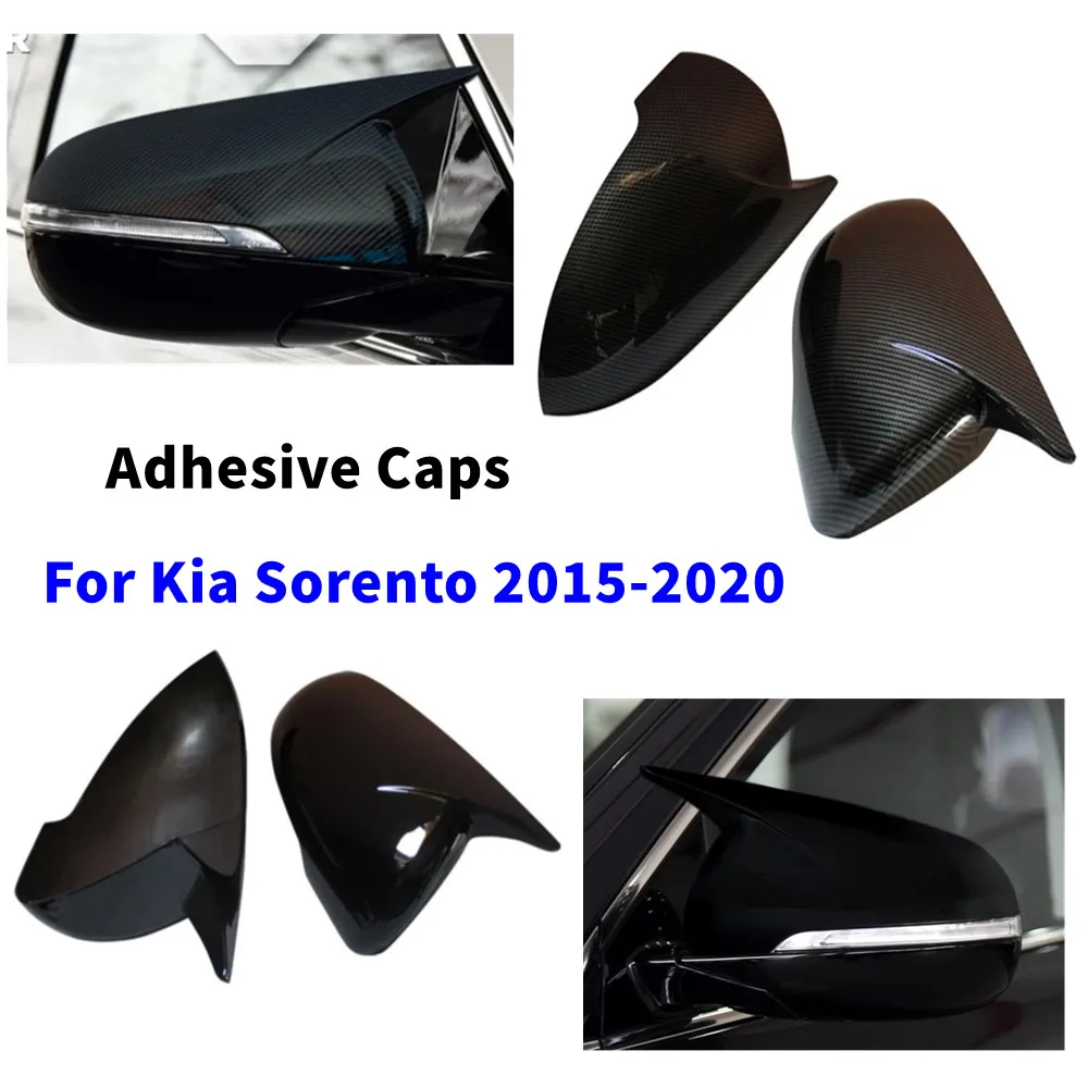 

For Kia Sorento 2015-2020 Car Rearview Door Side Mirror Cover Wing Cap Exterior Housing Shell Trim Adhesive Accessories