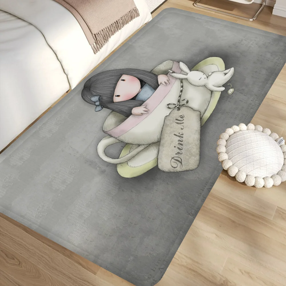 

S-Santoro-Gorjuss Cute Cartoon Girl Room Mats INS Style Soft Bedroom Floor House Laundry Room Mat Anti-skid Household Carpets