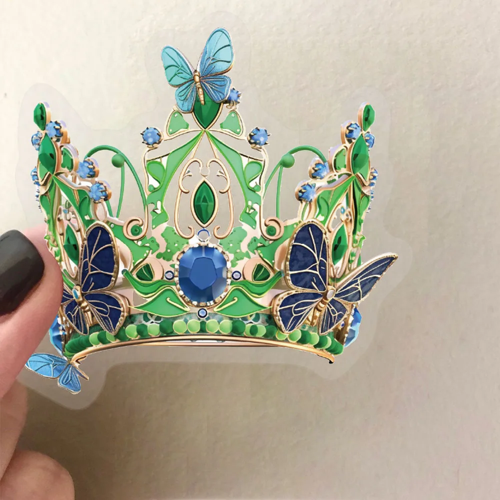 50pcs Butterfly Jewelry PET Stickers for Scrapbook, Laptop, Water Bottles, Phone, Car Decals Transparent Back to School