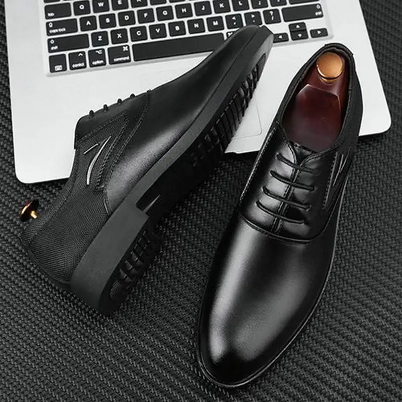 Men Fashion solid Color Lace Up Casual Business Shoes Non Slip Formal Office Event Shoes For Men