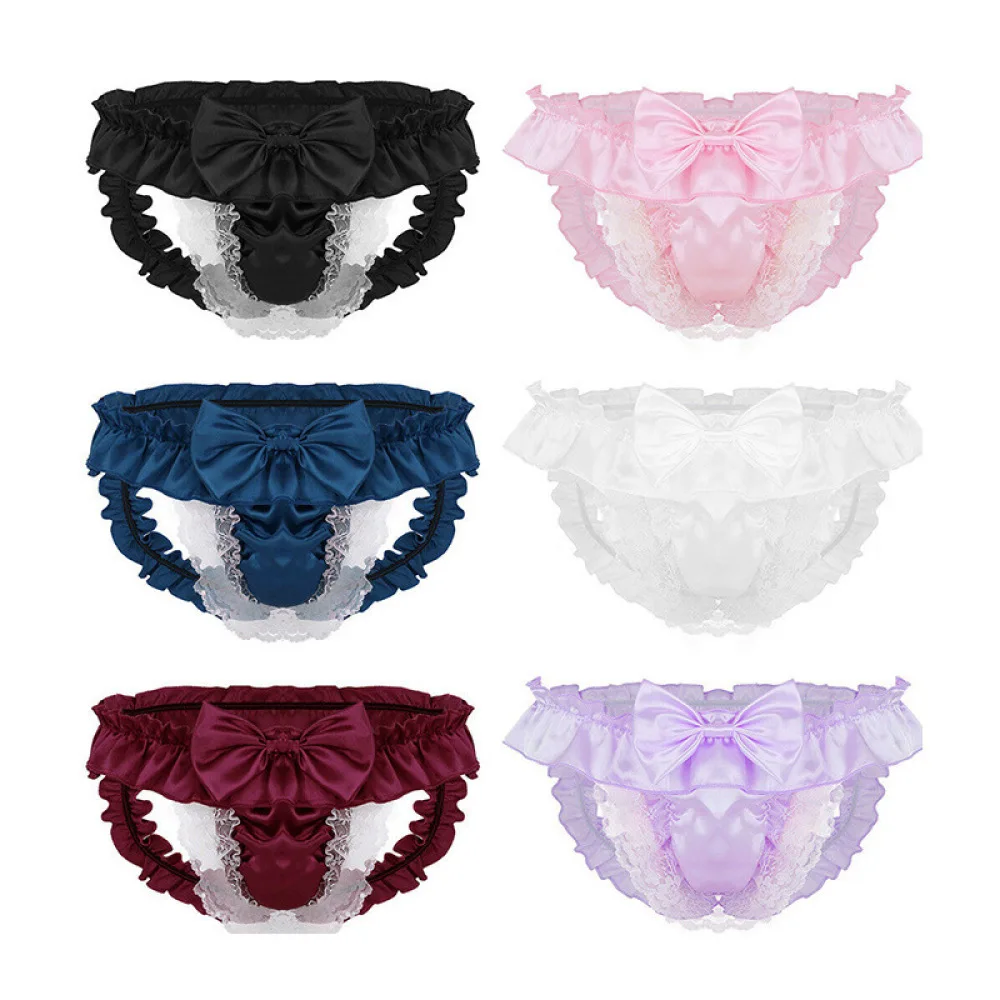 Soft Lace Thong Mens Underwear Sexy G-String Breathable Briefs Sheer Mesh Bikini Male Panties Exotic Lingerie Comfy Fit Style