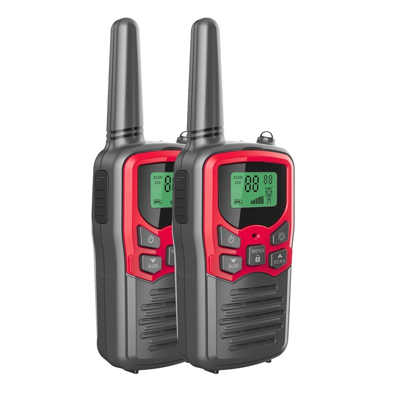 2 PCS Walkie Talkies For Kids With 22 Channels ABS Outdoor Camping With Flashlight Gifts For 3-12 Year Children