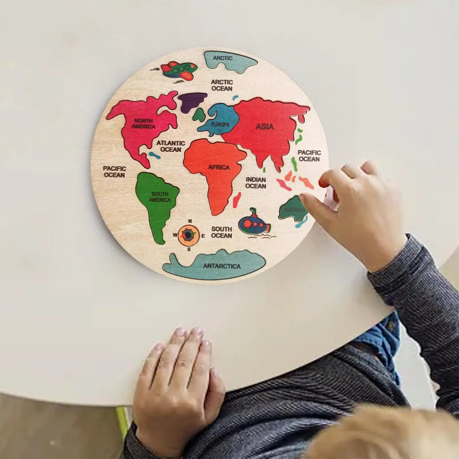 Wooden 7 Continent World Puzzle for Boys And Girls Children