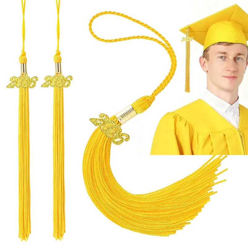 5pcs Graduation Tassel with Gold Date Mortarboard Tassel Fringe for Graduation Party Decorations Accesorios De Costura