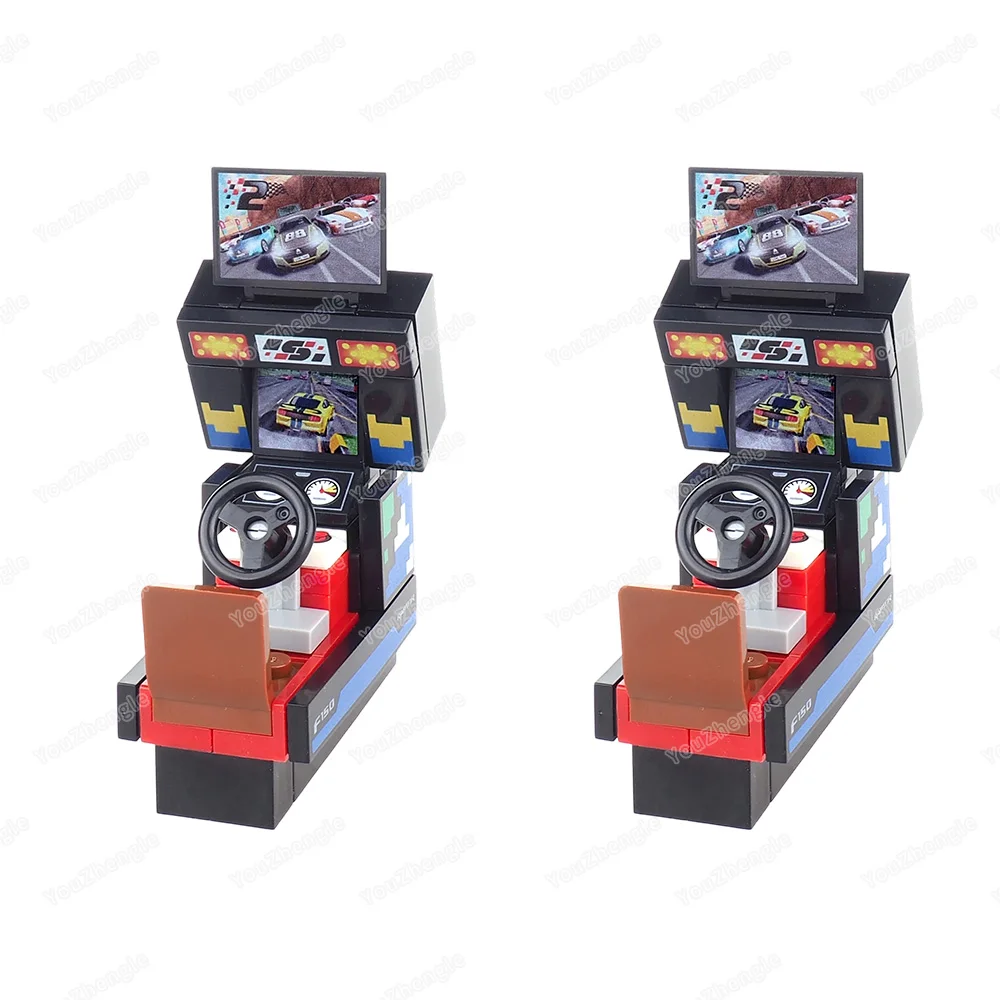 Arcade Racing Games Building Blocks Assembly MOC Figures Gear Simulation Speed Passion Scenes Esports Sports Models Gift Boy Toy