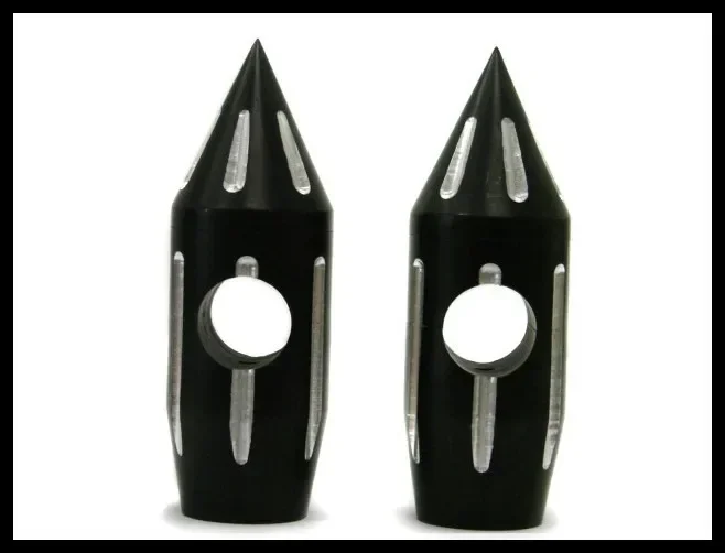 

5" Black Billet Spike Handlebar Risers For Harley Softail Dyna Sportster Custom