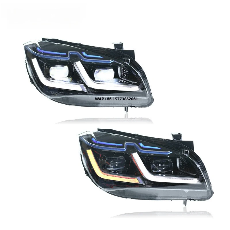

1 Unit for 10-15 X1 Headlight Assembly E84 Modified with LED Lens, Blue Eyebrow Daytime Running Light, LED Turn signal