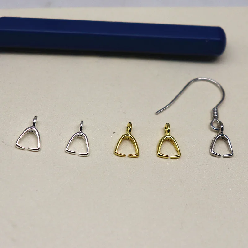 1 Piece Solid 925 Sterling Silver Small Pinch Clip Bail Pendants Clasp Connector DIY Components Jewelry Findings Original Making