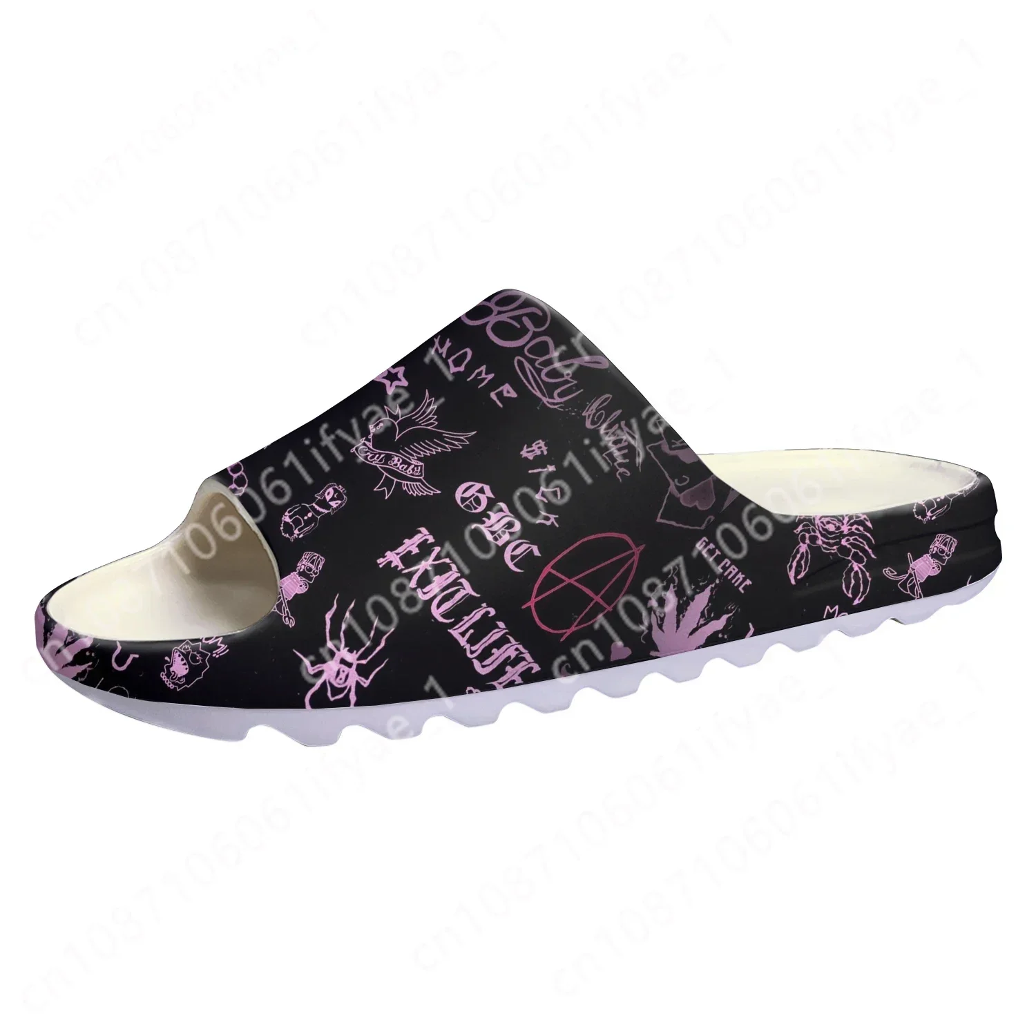 Lil Peep Hot Hip Hop Rapper Soft Sole Sllipers Home Clogs Step on Water Shoes Mens Womens Teenager Customize on Shit Sandals