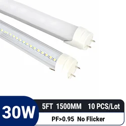 10 pz/lotto 5ft 1500mm 24w AC85-265V input Led lampada fluorescente per illuminazione domestica SMD2835 tubo led T8 ad alta luminosità