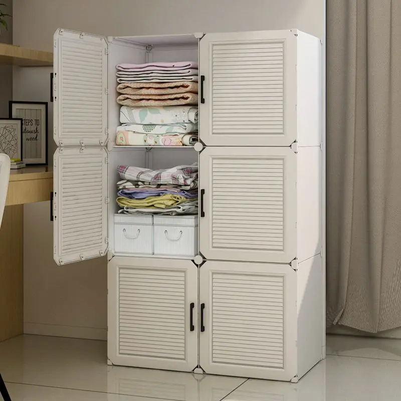

Simple Bedroom Wardrobe Rental Room Economical Dormitory Small Wardrobe Plastic Adult Clothes Storage Szafa Bedroom Furniture