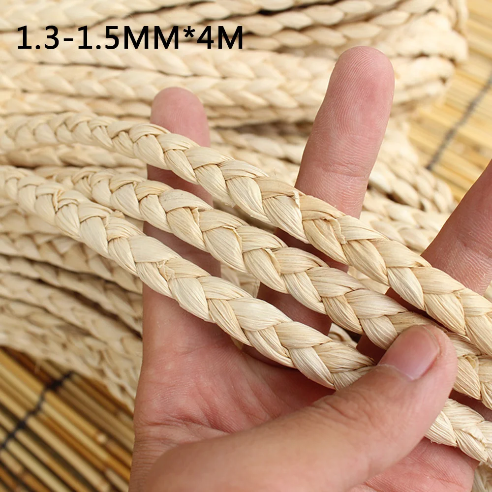 1PC 4M 3 Strand Corn Husk Straw Material Rattan Weaving Braid Straw Materials For Furniture Bag DIY Handmade Decor Craft