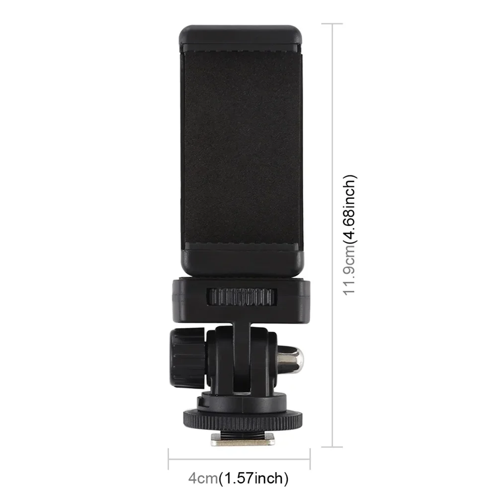 1/4 Inch Screw Thread Cold Shoe Phone Clamp Holder Stand Vertical&Horizontal Video Shooting For Andriod&iPhone SmartPhones