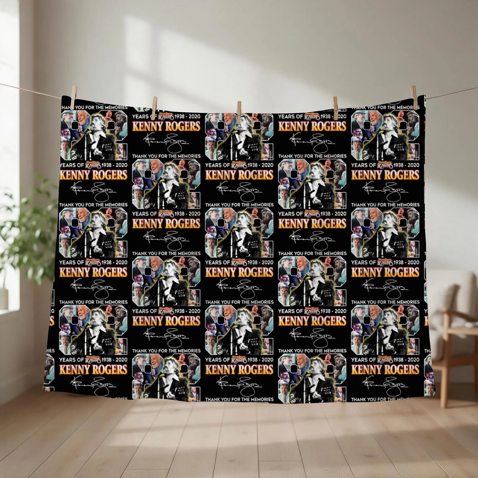 82 years of Kenny Rogers thank you for the memories signature Throw Blanket cosplay anime Baby Thermal Blankets