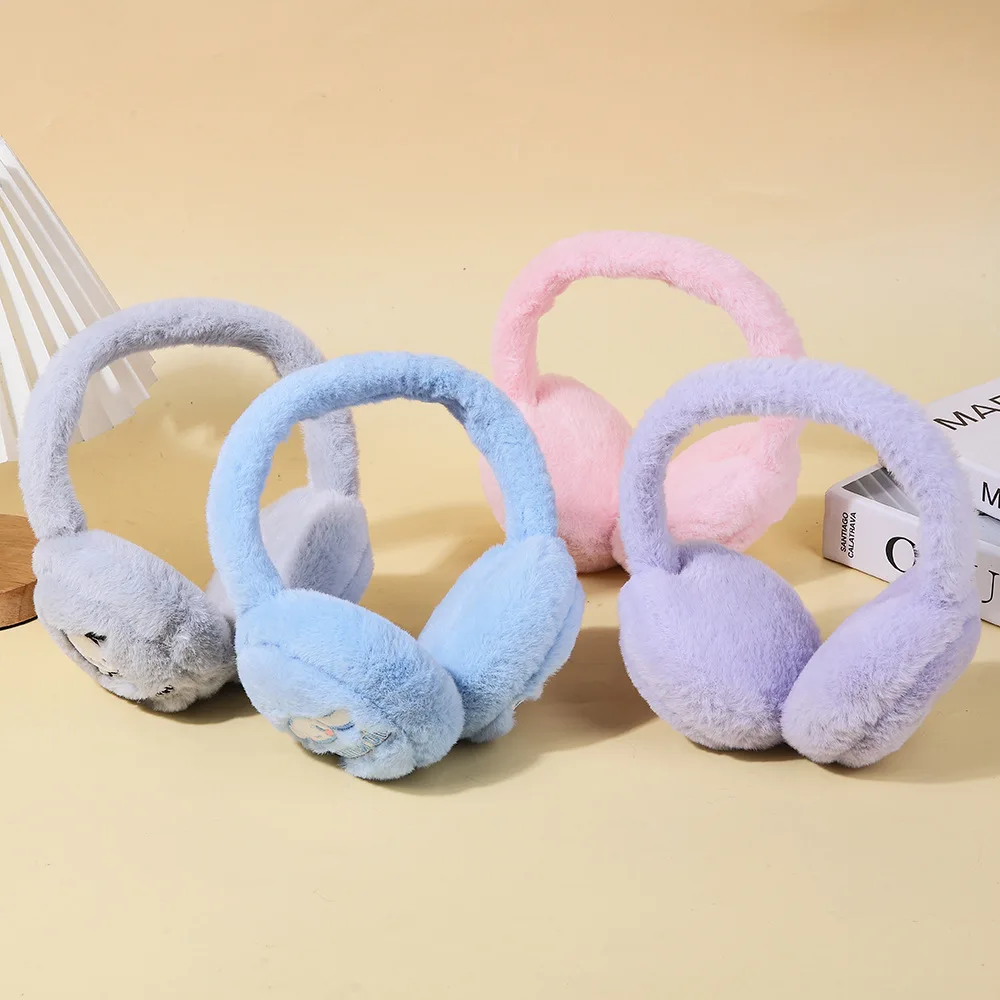 Cute Sanrio Cinnamoroll My Melody Kuromi Foldable Plush Earmuffs Warm Antifreeze Ear Warmer Soft Cotton Filled Earcap Girl Gift