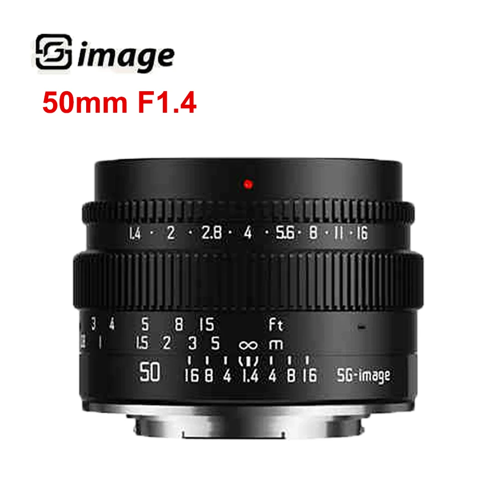 SGimage 50mm F1.4 Camera Lens Large Aperture Standard Prime APS-C For Sony E Fuji X Canon M/R Nikon Z M43 L Mount Cameras