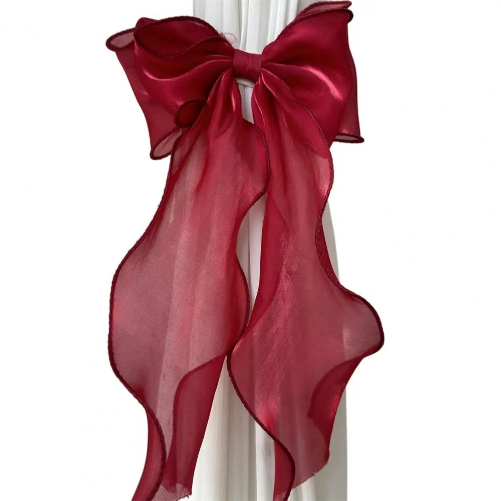Decorative Curtain Holdbacks Silky Bow Curtain Tiebacks Decorative Window Drapery Holders Elegant Fabric Curtain for Home