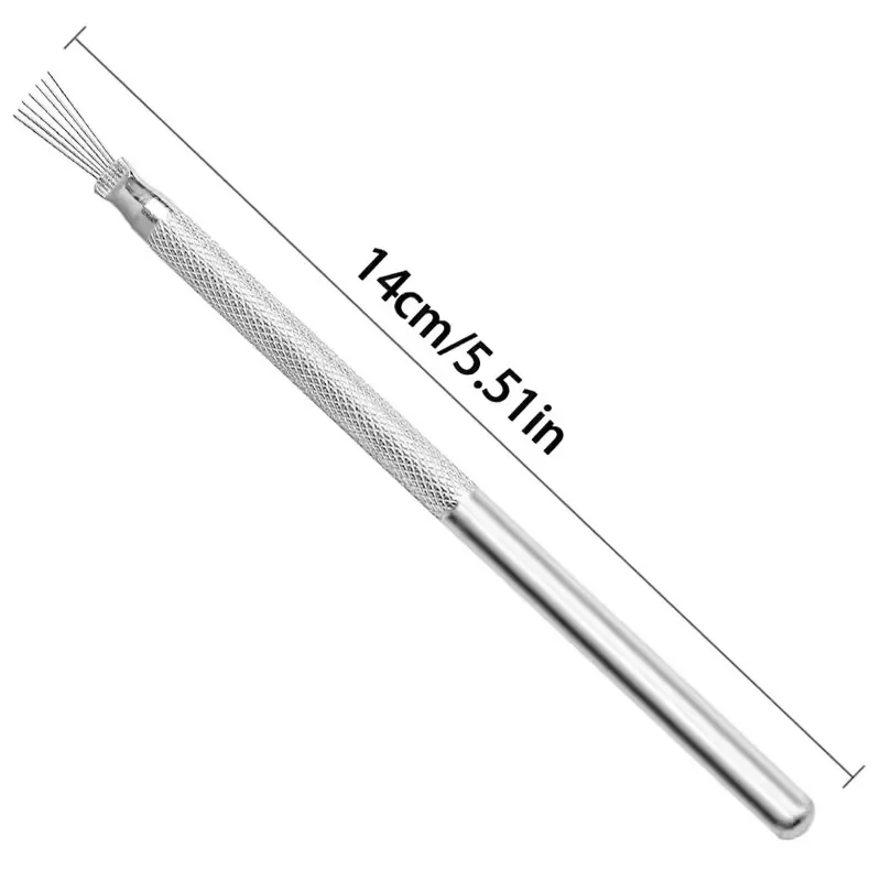 1PC Professional 7-Needle Striped Nail Art Brush 3D Tip Ultra-Thin Line Drawing Pen Bendable Pins Uv Glue Brush Nail Art Tool