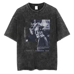 Limited Leon S Kennedy Resident Evil Vintage Washed T Shirts Men's Gothic Cosplay Clothing T-Shirt High Quality Oversized TShirt