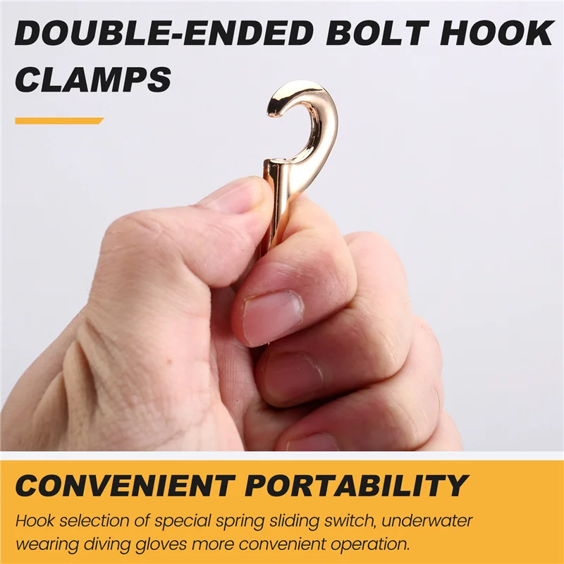 -A14E 10-Pack 65 مم B-شكل مزدوج نهاية الترباس المفاجئة هوك كليب للغوص، سبائك الزنك حلقة تسلق سريعة السحب