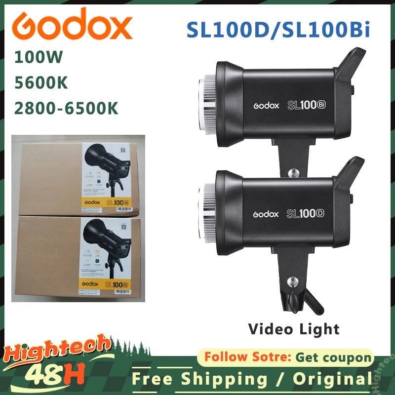 Godox SL100D Белый / SL100Bi Двухцветный светодиодный светильник для видеосъемки 100 Вт 5600 К / 2800-6500 К SL100 Фото Непрерывное освещение Приложение Дистанционное управление