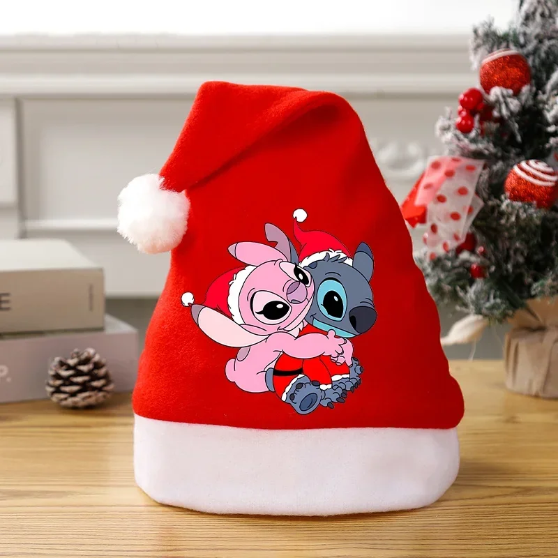 Стежка-Дисней-рождественские-украшения-шапки-аксессуары-для-рождественской-вечеринки-аниме-фильм-графический-принт-шляпа-для-детей-и-взрослых-домашний-декор-подарок-для-девочек